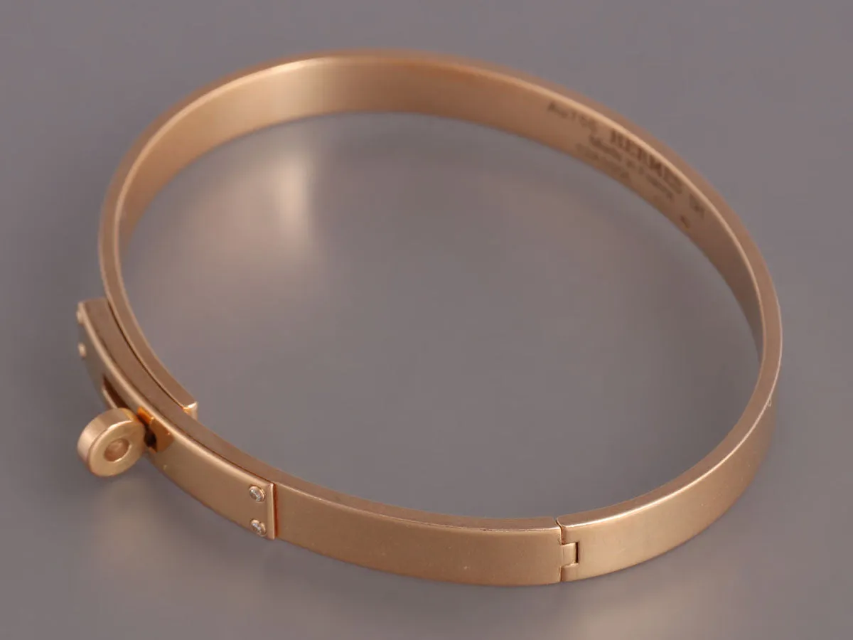 Hermès 18K Rose Gold and Diamond Kelly Bracelet