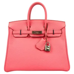 Hermès Birkin 25 Rose Lipstick Pink Togo Leather Bag