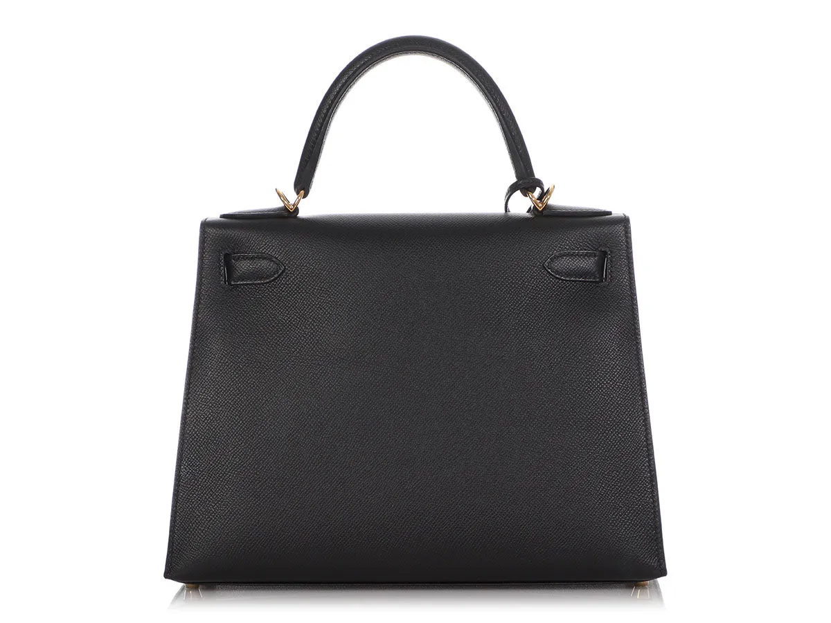 Hermès Black Epsom Kelly 28