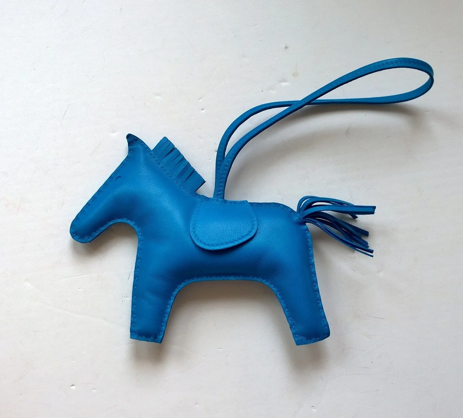 Hermès Rodeo GM Size Horse Bag Charm in Bleu Large Blue