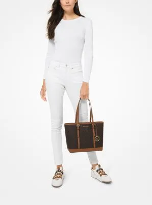 Jet Set Travel Small Logo Top-Zip Tote Bag