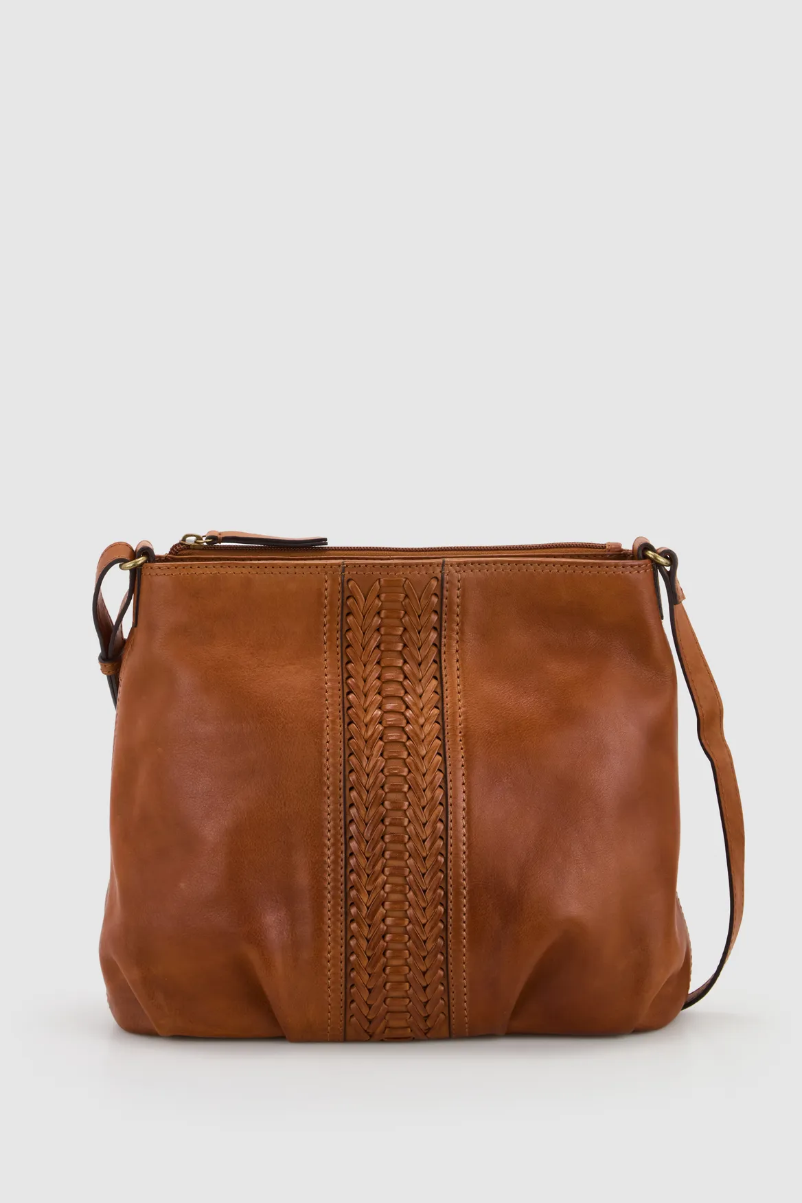 Kyra Woven Leather Crossbody Bag