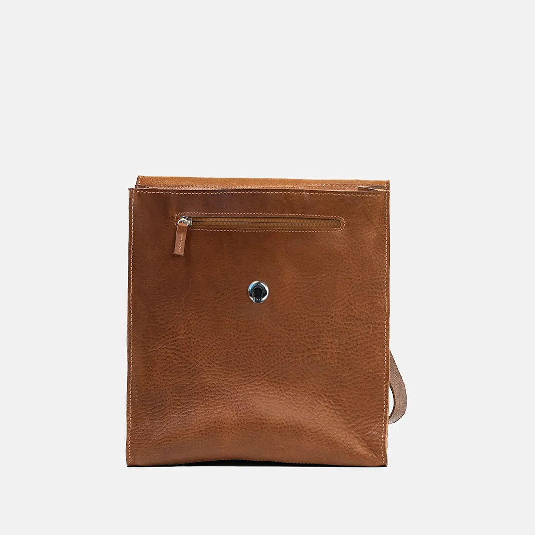 Leather Backpack - Fibonacci (Brown)