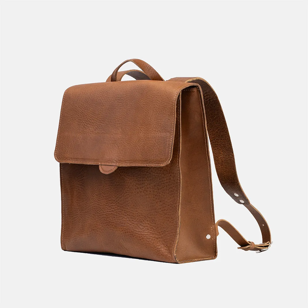 Leather Backpack - Fibonacci (Brown)