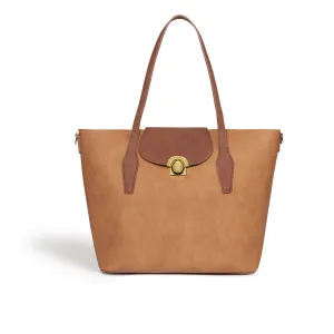 Maple Brown Vegan Non Leather Tote Bag