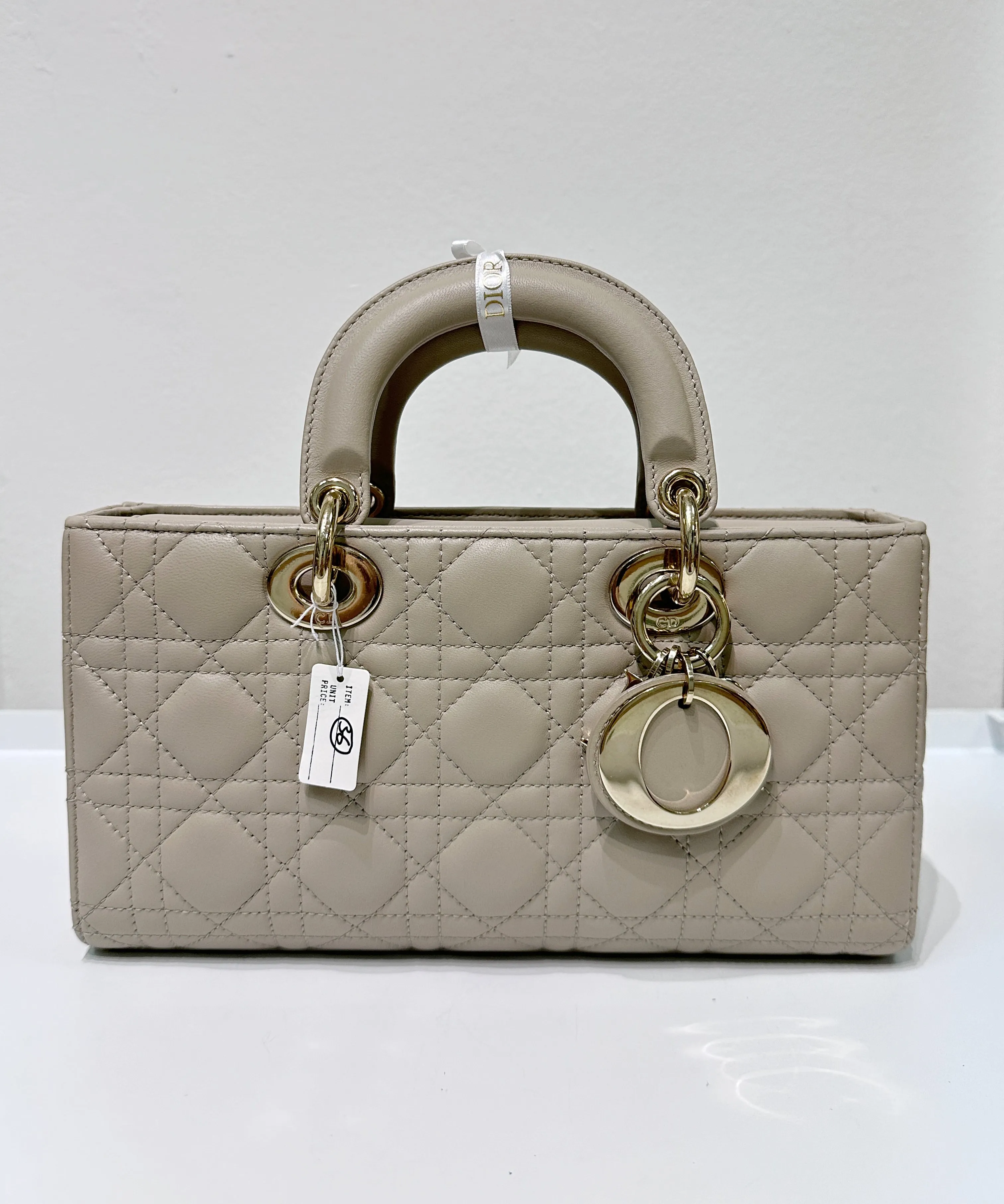 Medium Lady D-Joy Bag Biscuit Cannage Lambskin