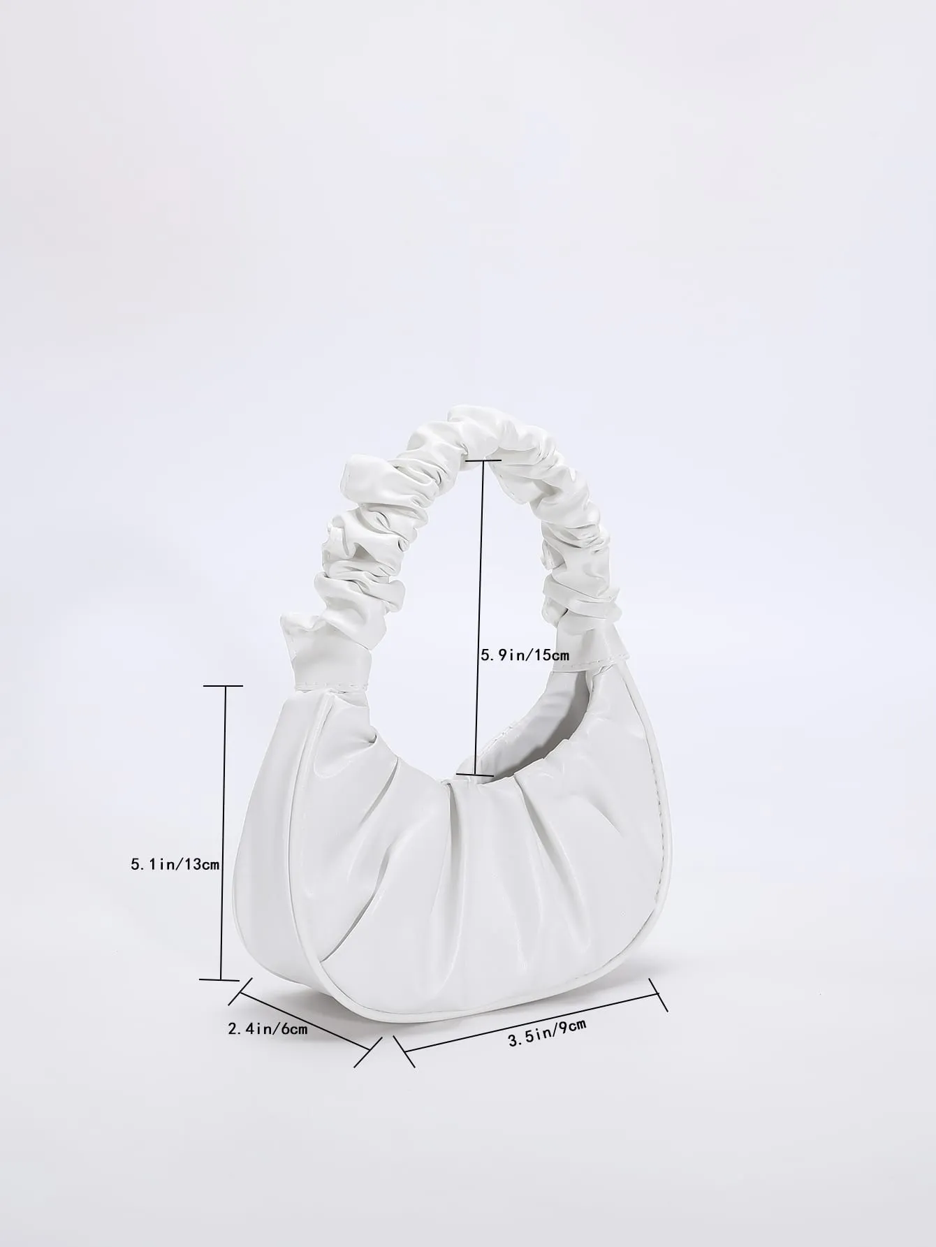 Mini Minimalist Ruched Bag Cloud Ruched Handbag Solid Color Shoulder Bag Women's PU Underarm Purse