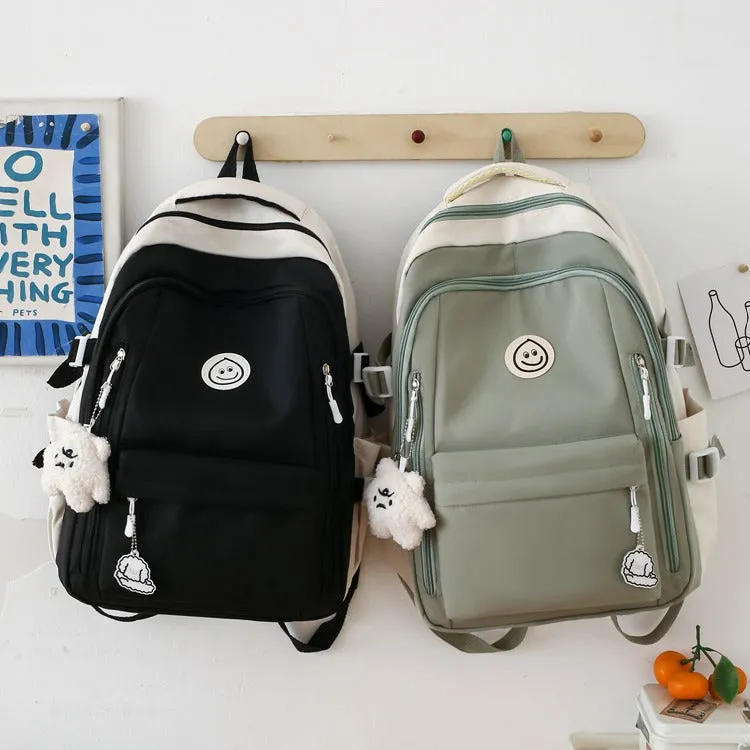 New Backpack Korean Harajuku College Students Bag Student Backpack Simple Fashion Large-Capacity Backpack Wholesale