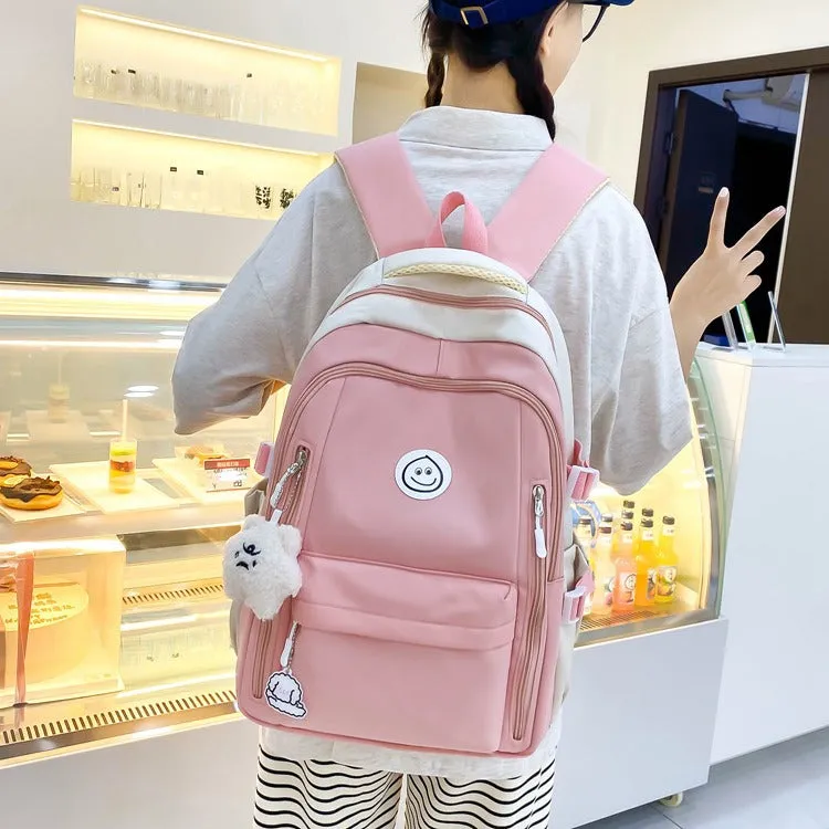 New Backpack Korean Harajuku College Students Bag Student Backpack Simple Fashion Large-Capacity Backpack Wholesale