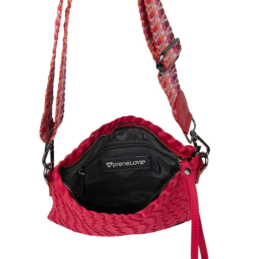 NEW: Charlotte Woven Crossbody - Cranberry Red