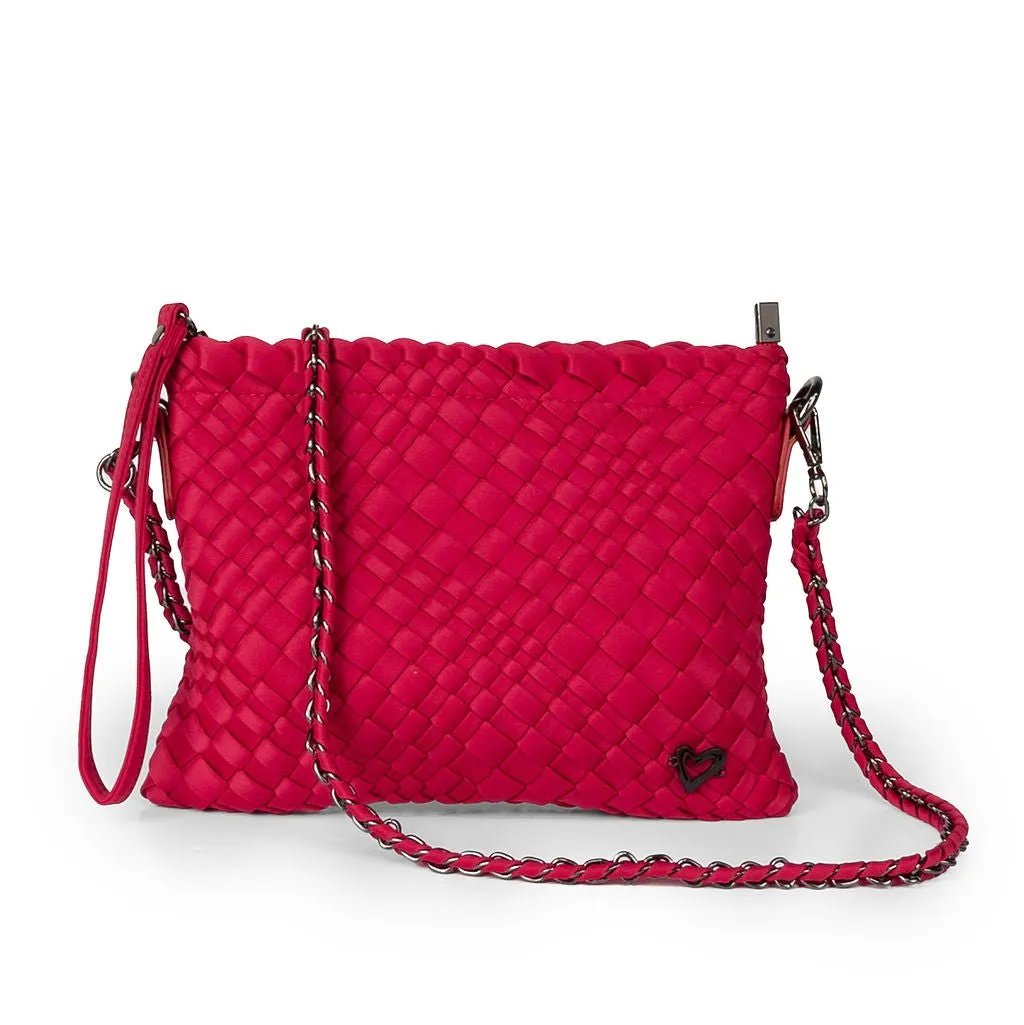 NEW: Charlotte Woven Crossbody - Cranberry Red