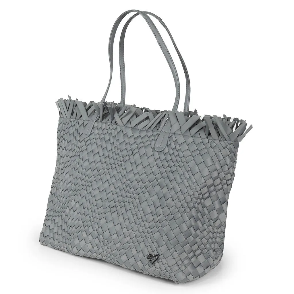 NEW: Vulcan Woven Large Tote (Fringed Top) - Slate