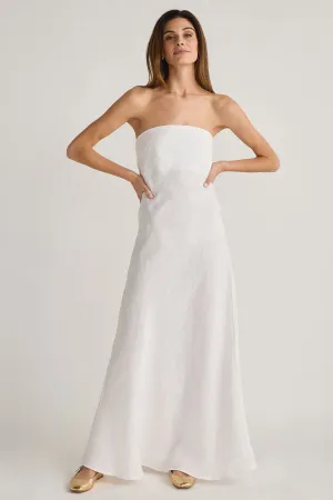 Olivaceous Ella Linen Strapless Dress