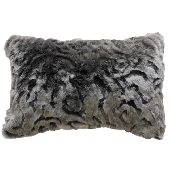 Pewter Chinchilla Faux Fur Cushions