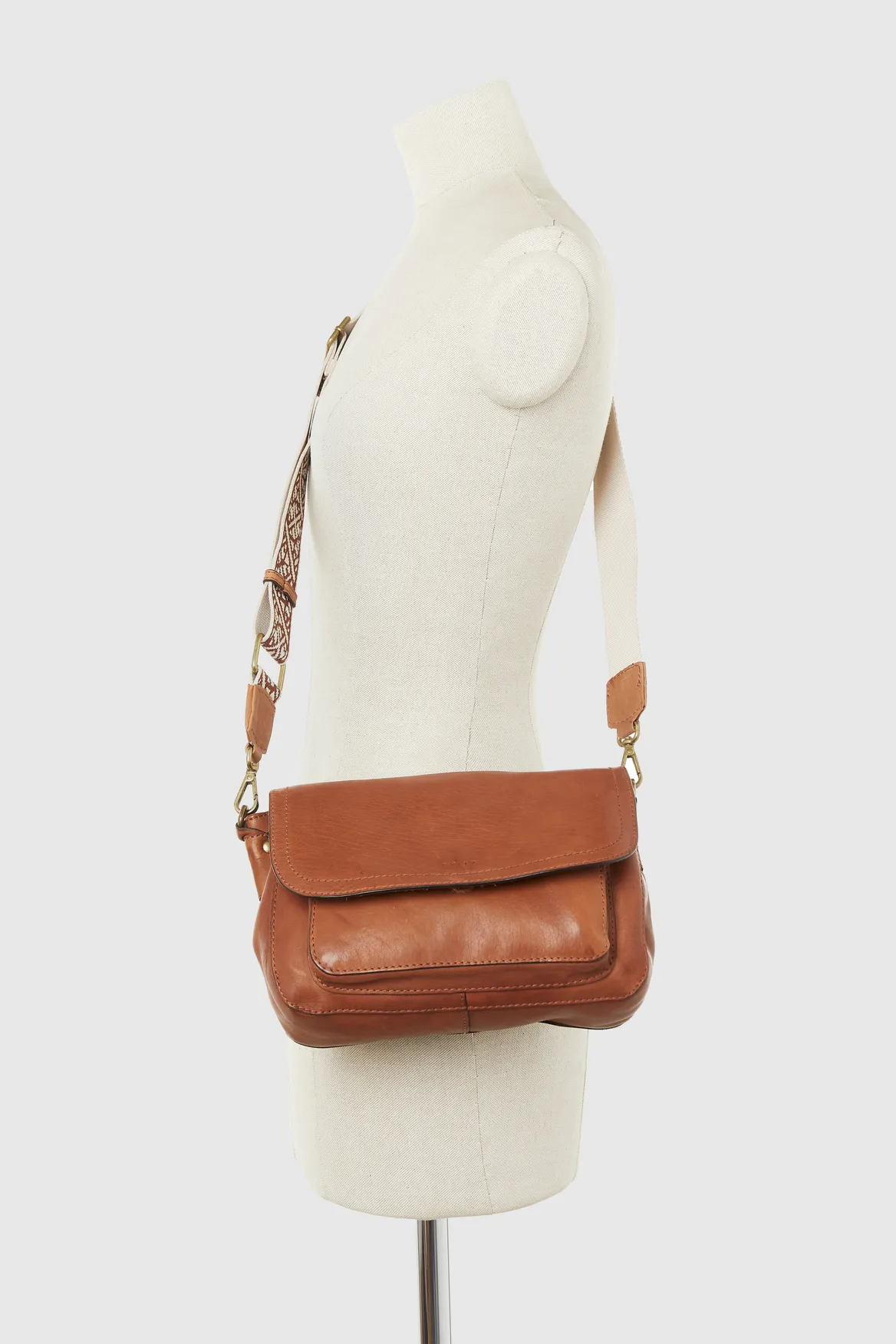 Pia Leather Flap Crossbody Bag