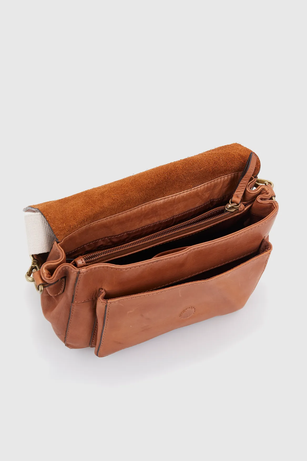 Pia Leather Flap Crossbody Bag