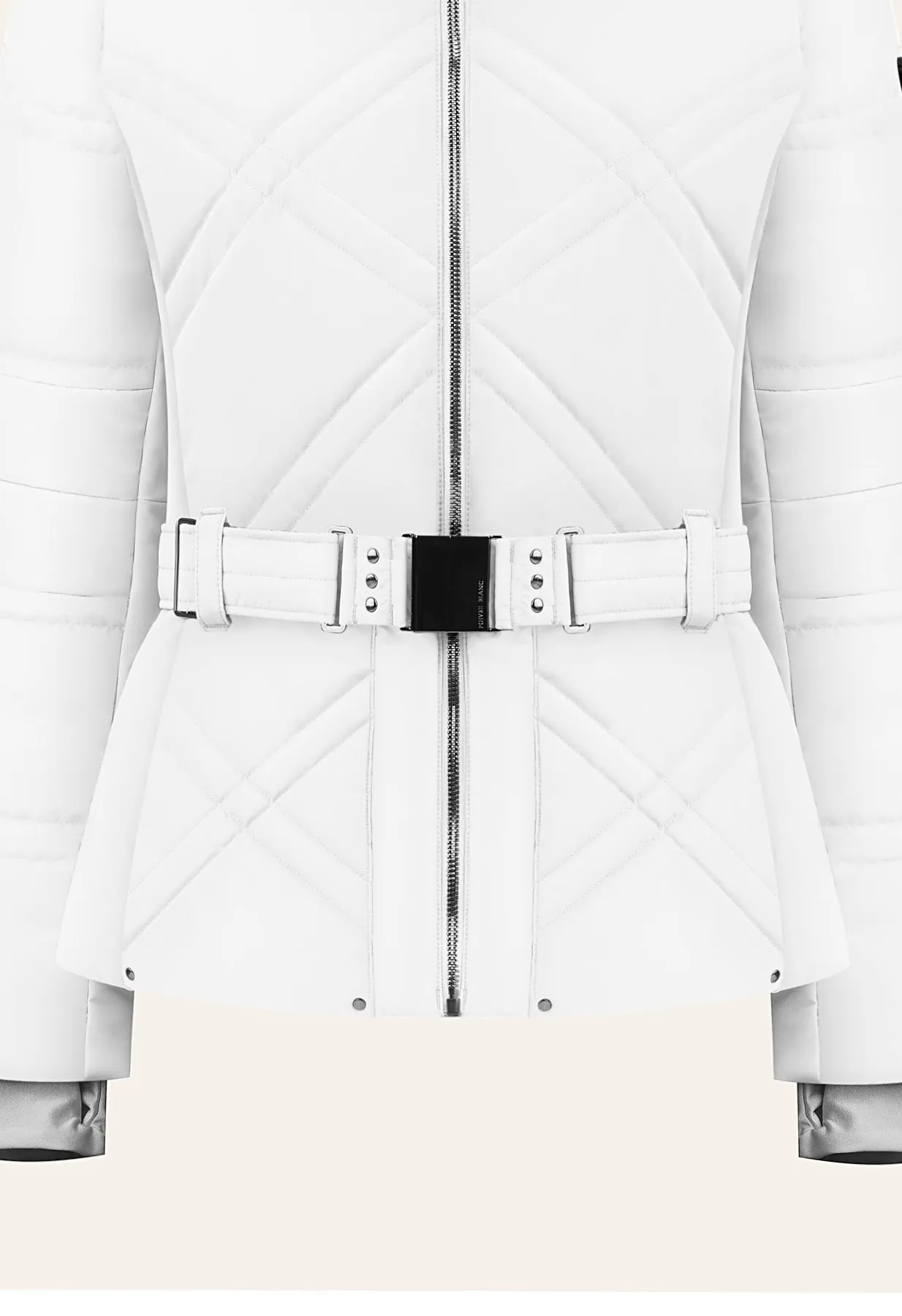 Poivre Blanc W24-1003 Ski Jacket in White with Faux Fur trim