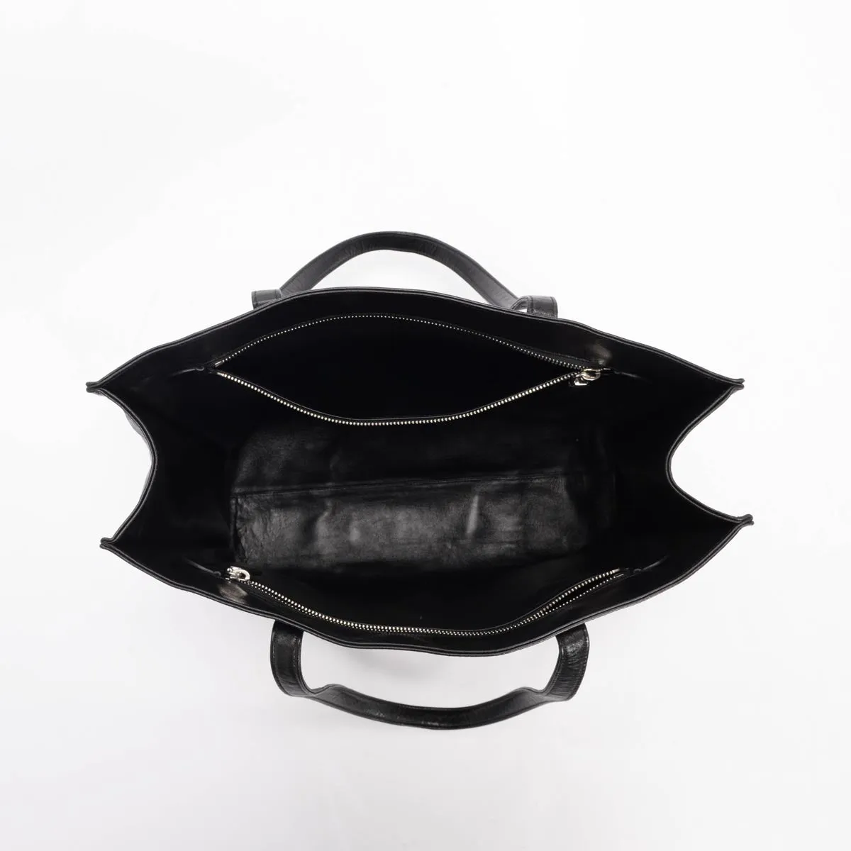 Prada Black Antique Nappa Leather Large Tote