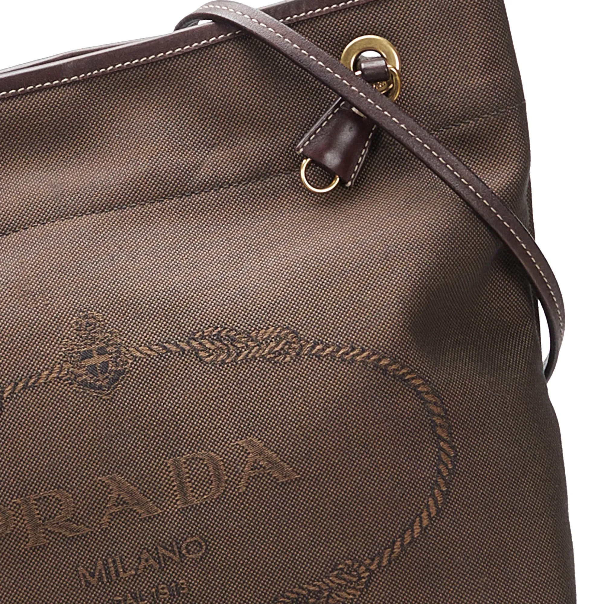 Prada Canapa Logo Crossbody Brown Canvas