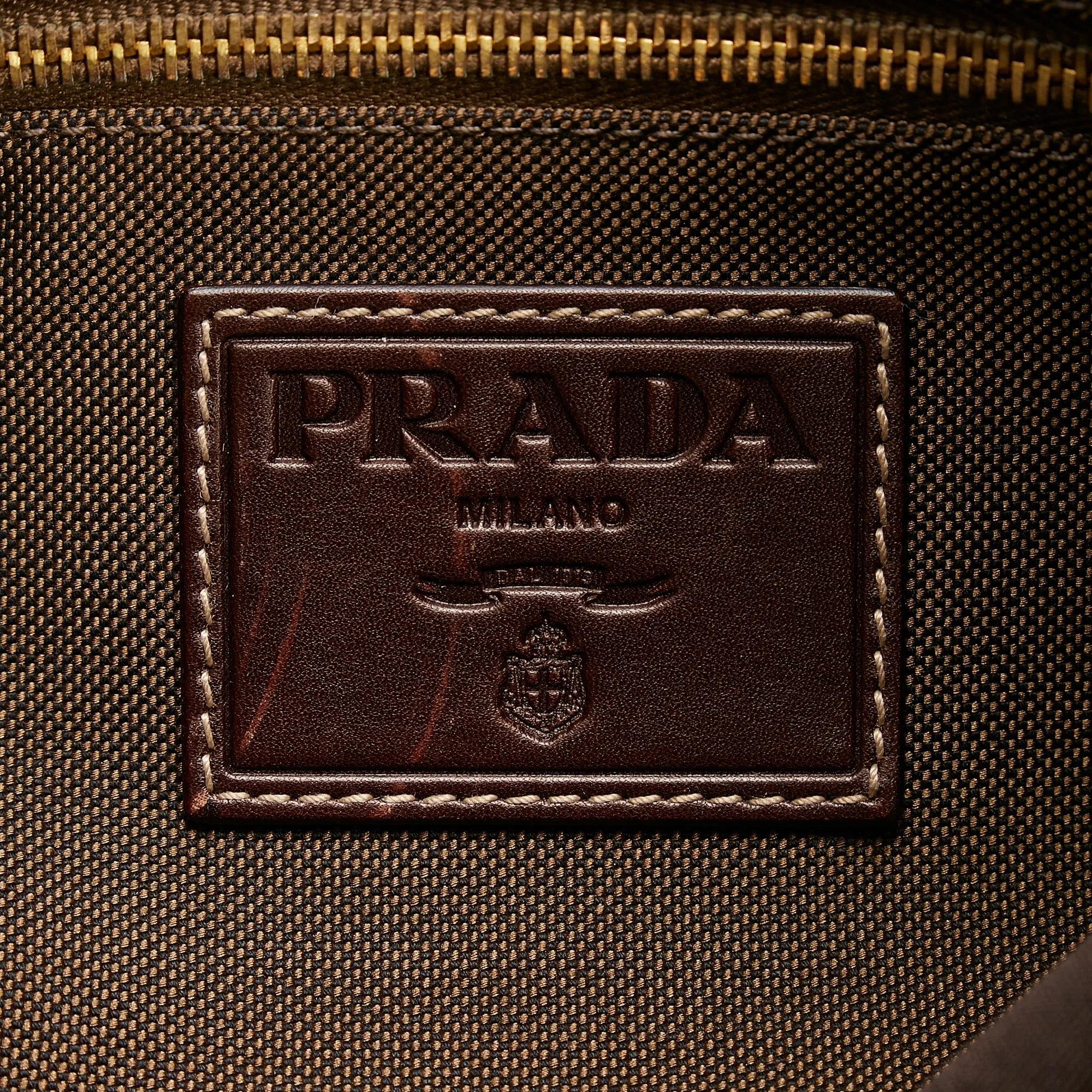 Prada Canapa Logo Crossbody Brown Canvas