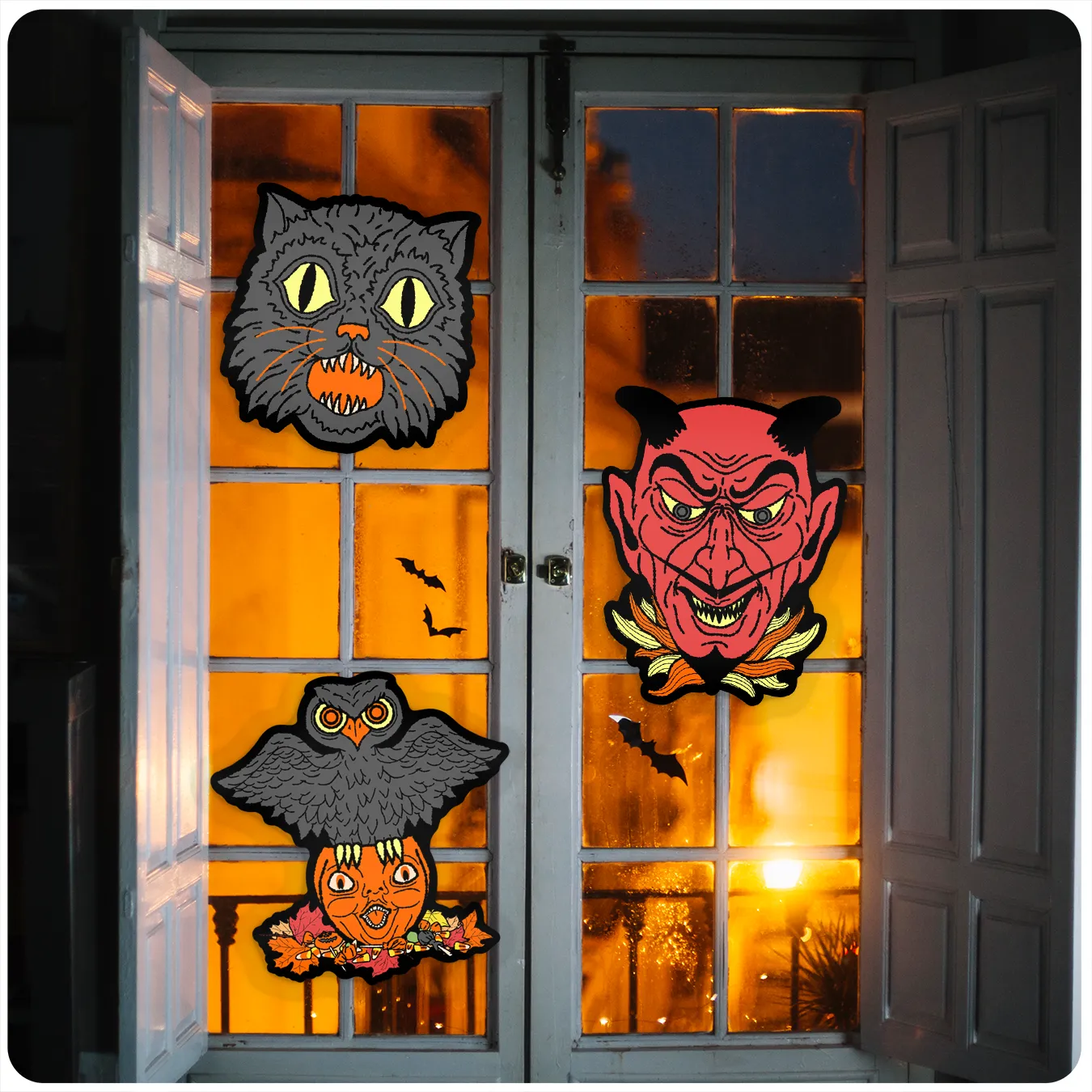 Retro Inspired Classic Hallowe'en Cutout Trio Set of 3