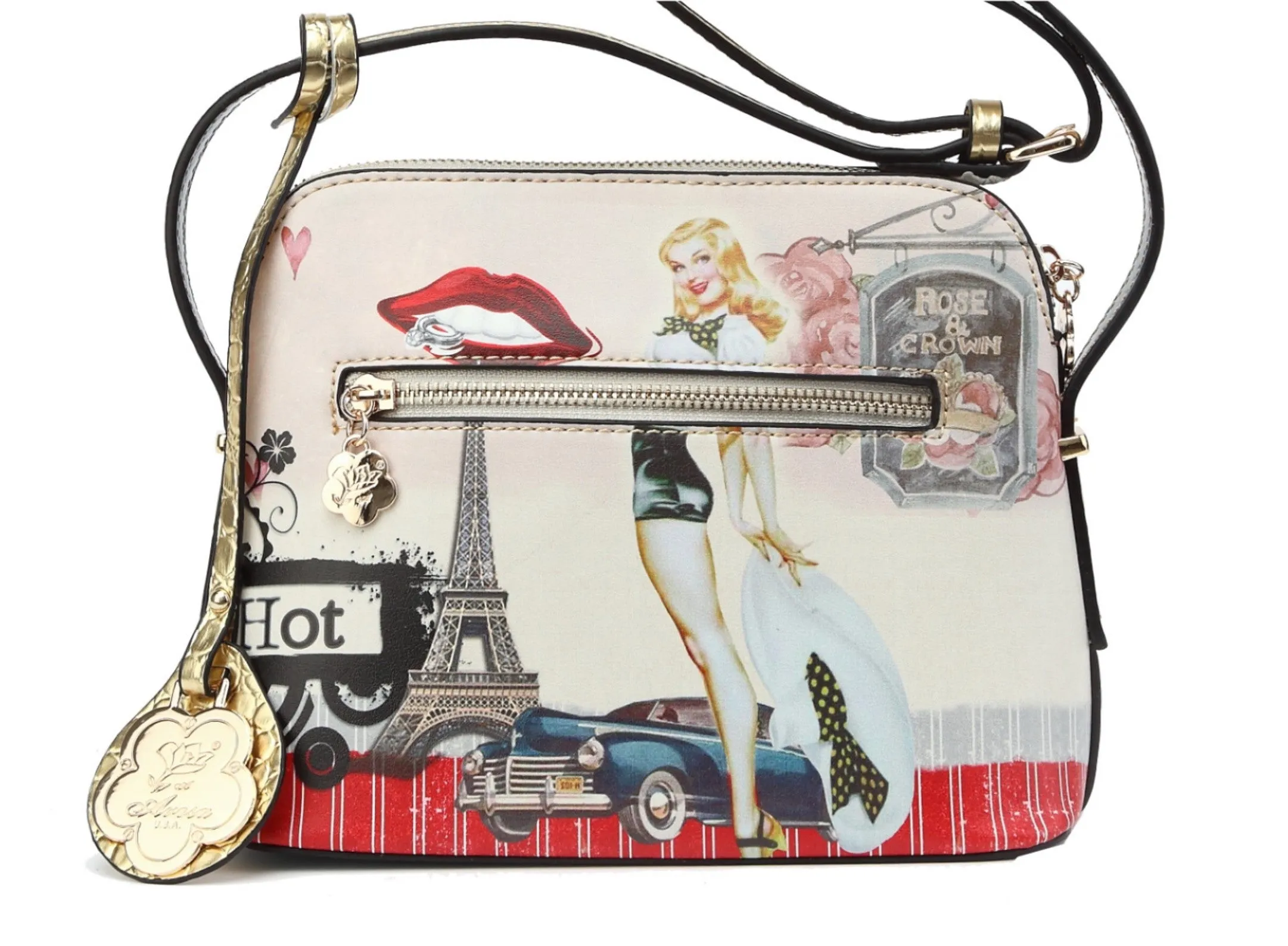 Retro Rebel Satchel Graphic Mini Crossbody