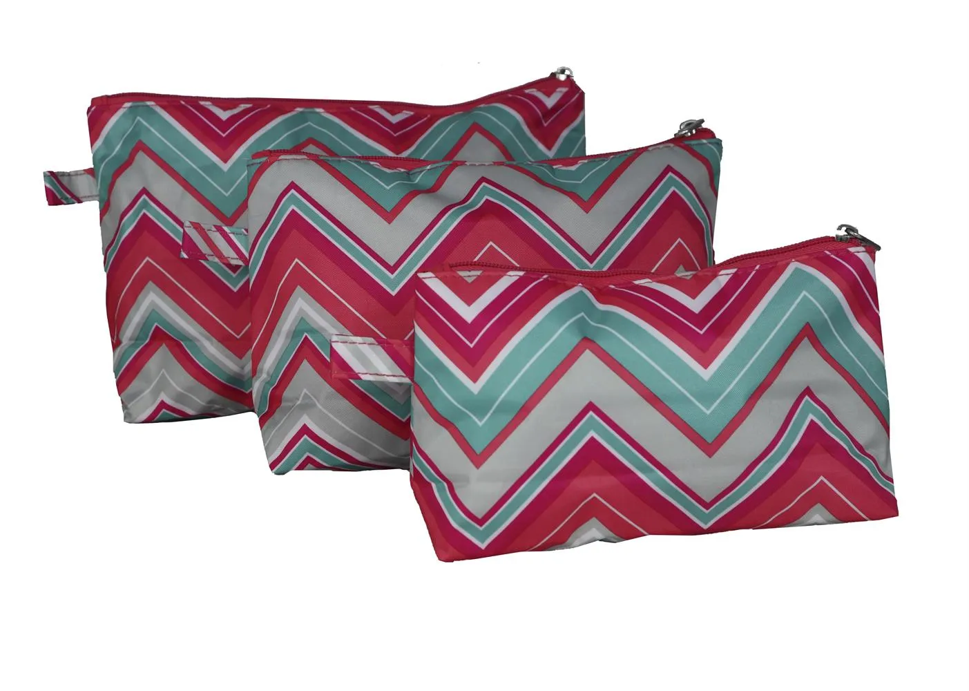 Sunset Chevron 3 Piece Cosmetic Case