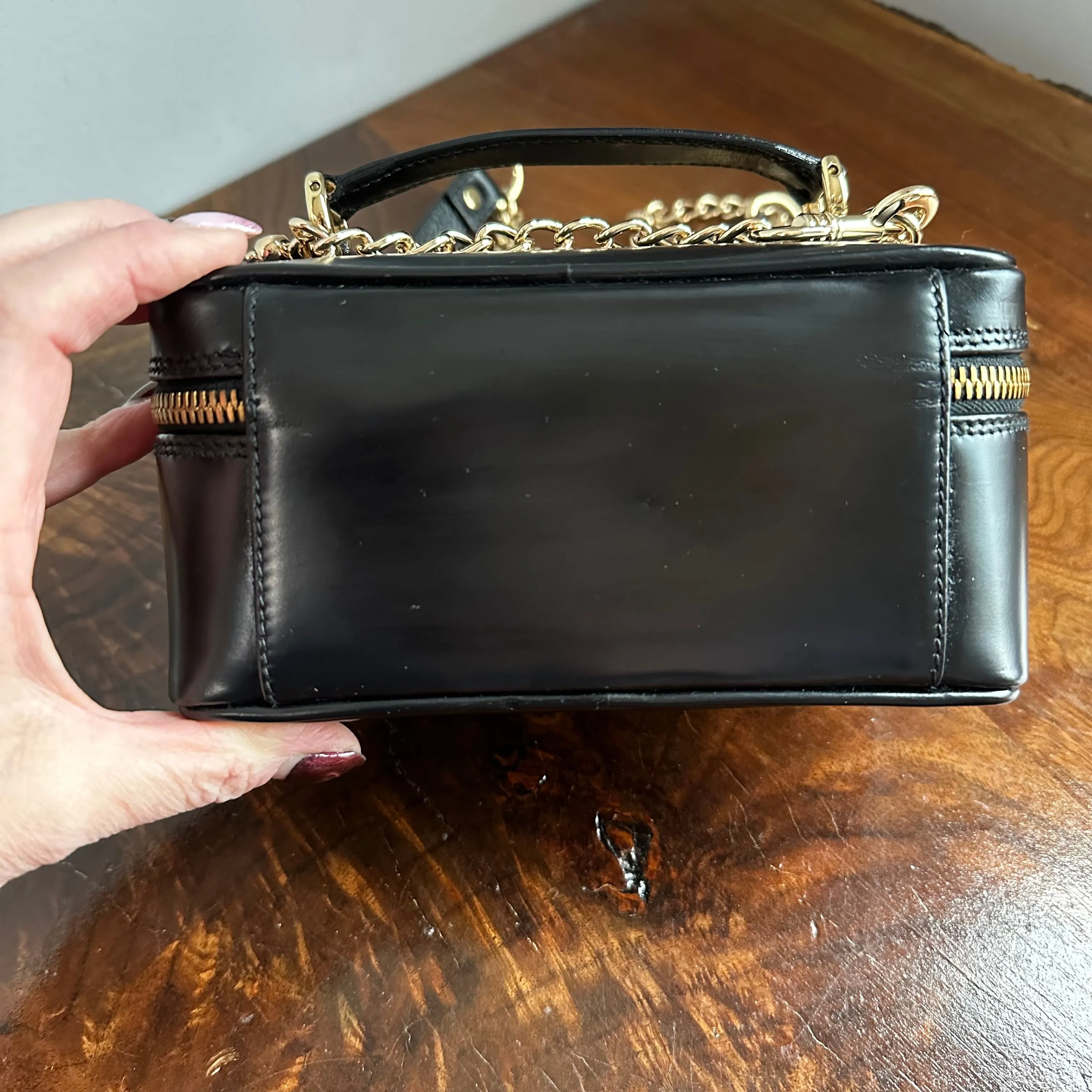 The Junco Crossbody/Clutch - Vintage Gucci Bamboo Cosmetic Bag in Black Leather