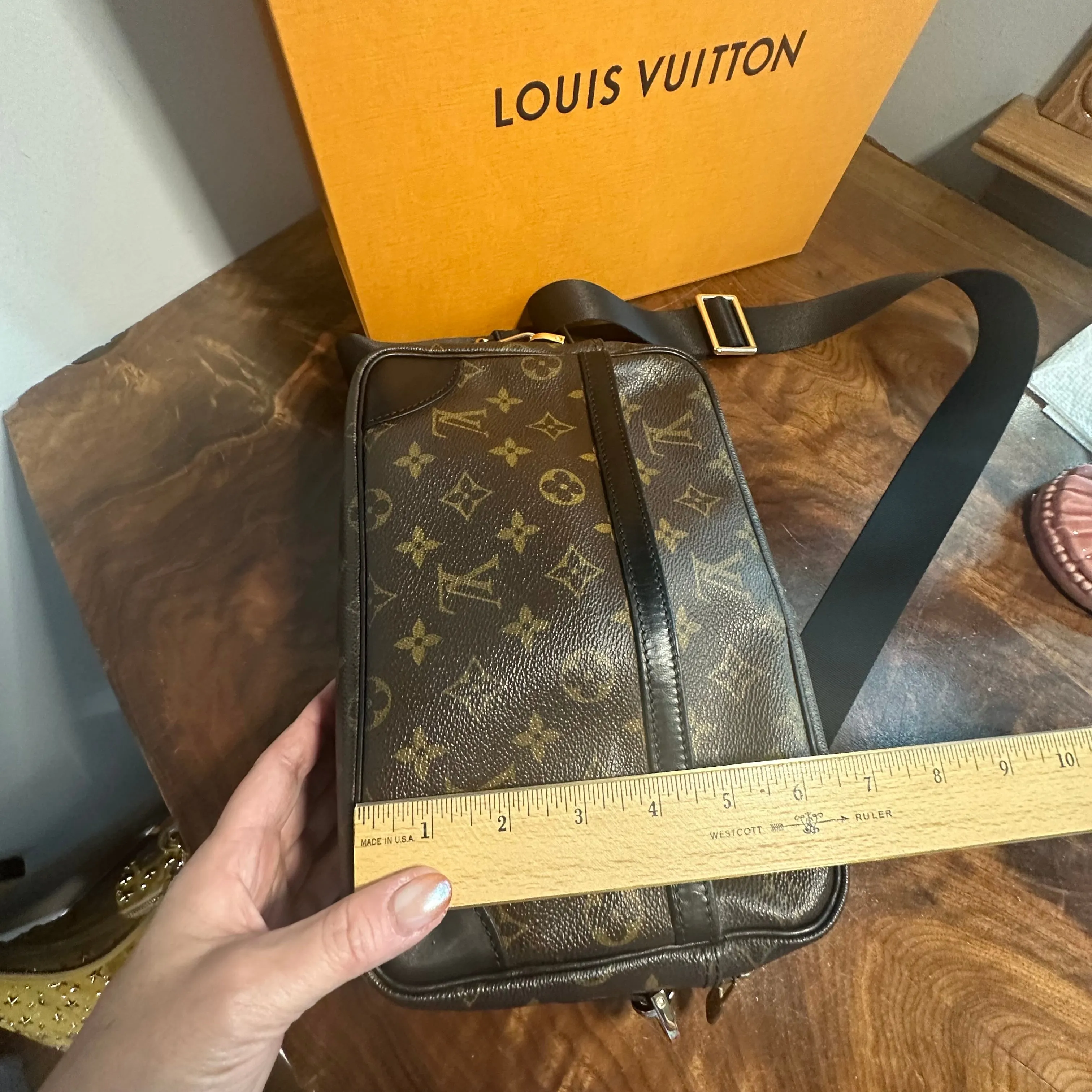 The Sparrow Crossbody Bag - Vintage LV Monogram in Black