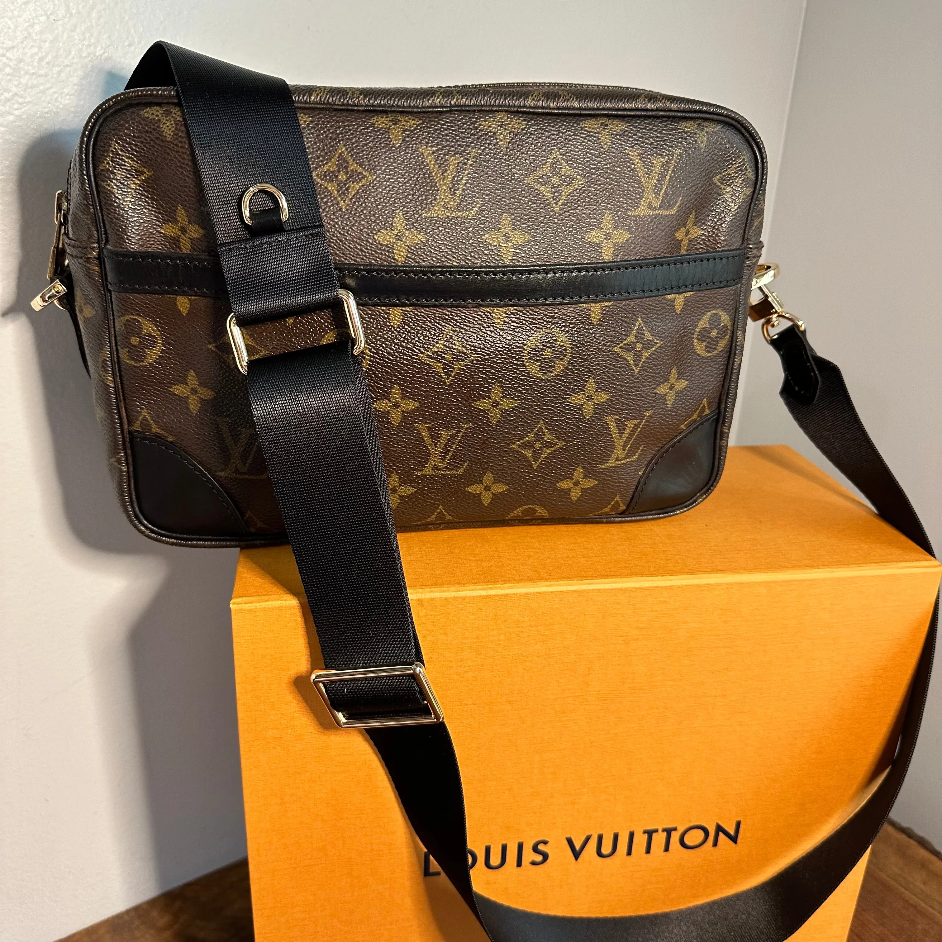 The Sparrow Crossbody Bag - Vintage LV Monogram in Black