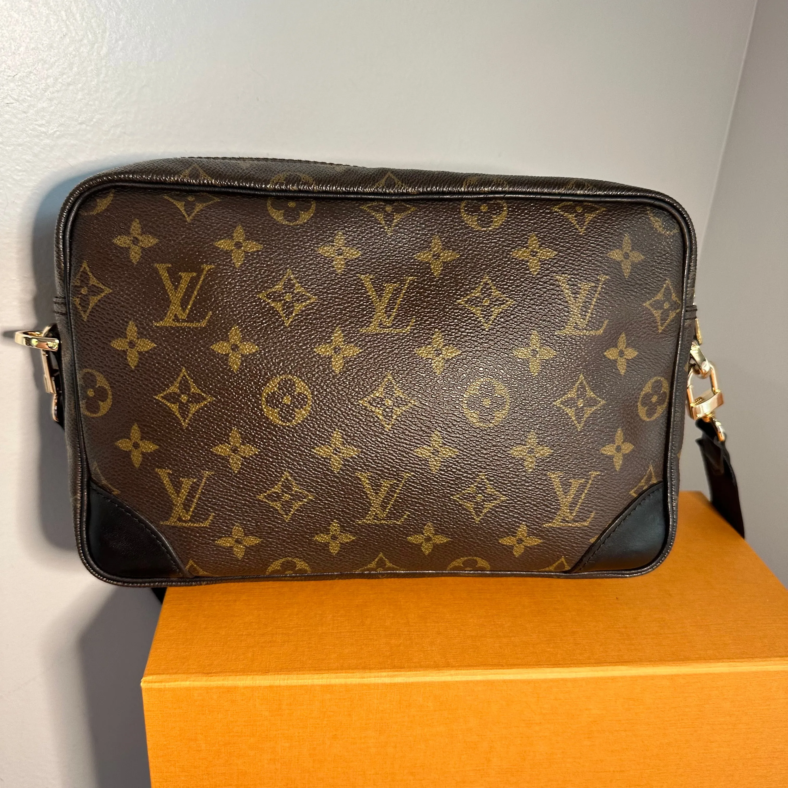 The Sparrow Crossbody Bag - Vintage LV Monogram in Black