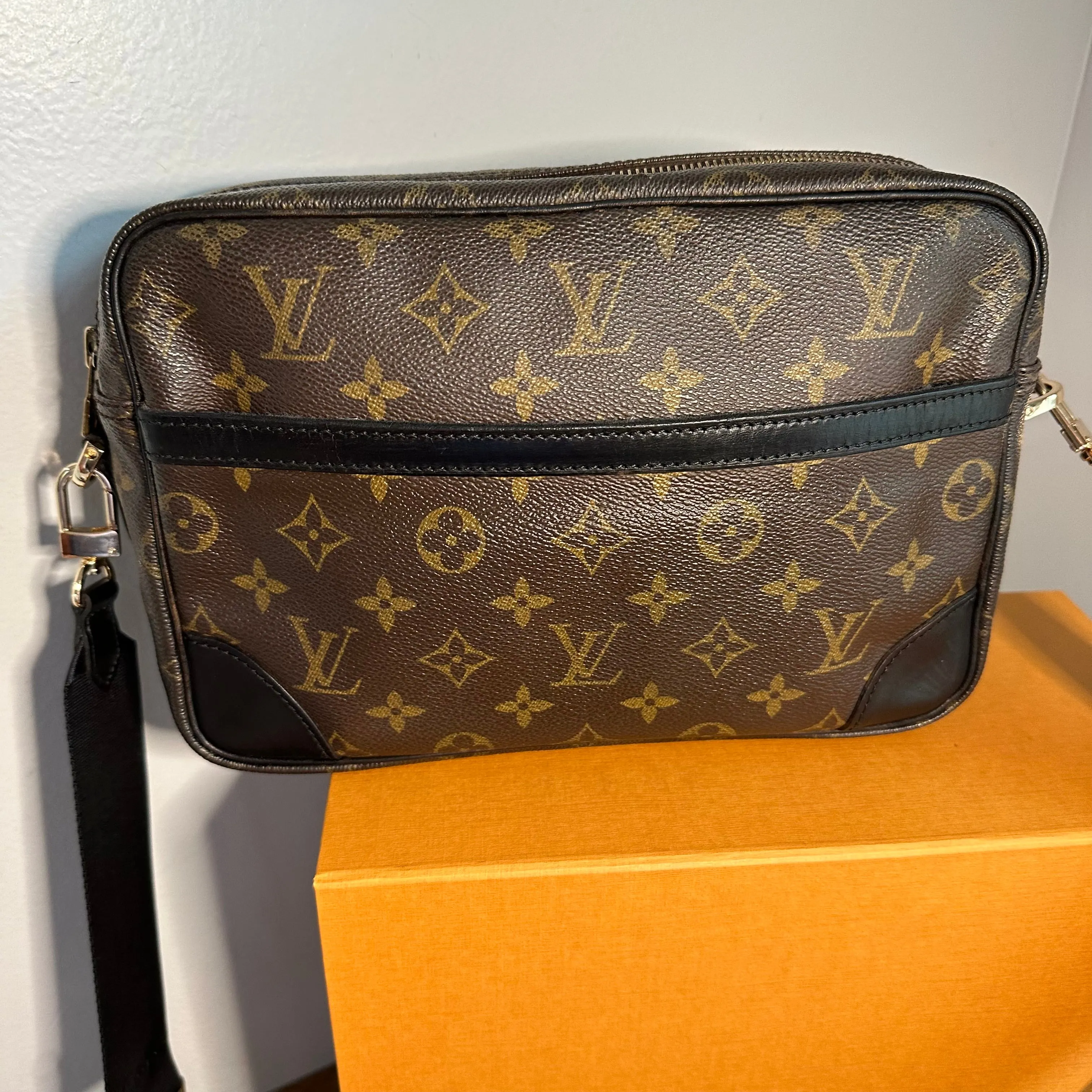 The Sparrow Crossbody Bag - Vintage LV Monogram in Black