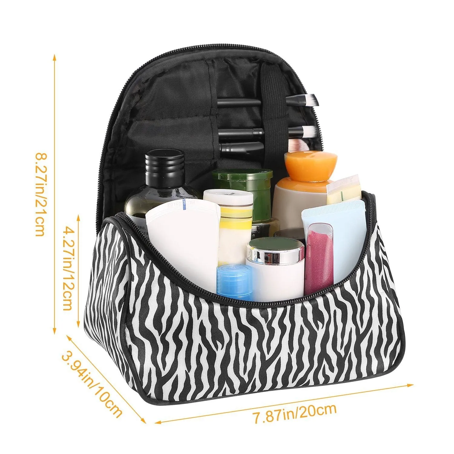 Travel Makeup Bag Portable Cosmetic Organizer with Cosmetic Mirror