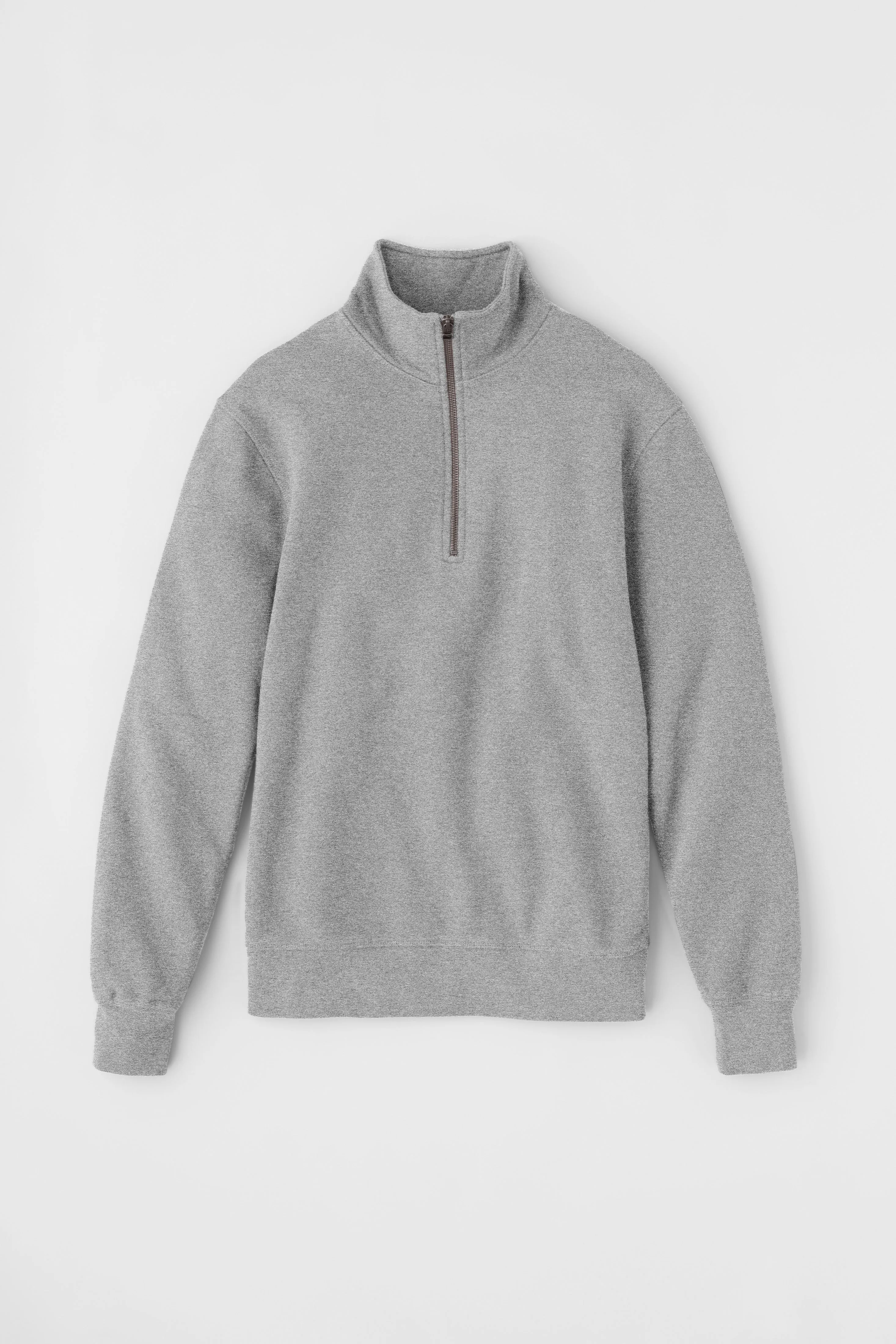 Unisex Quarter Zip French Terry Sweatshirt in Heather Grey